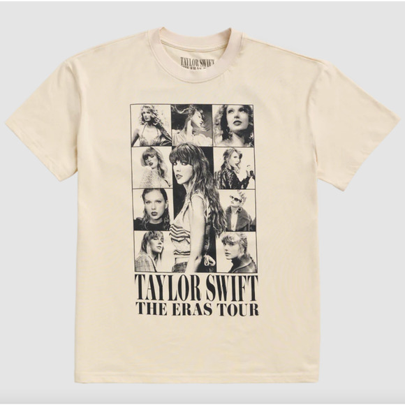 Taylor Swift Size 2X Tshirt Eras Tour US Dates Black Beige Sealed Swiftie NWT - Picture 1 of 7